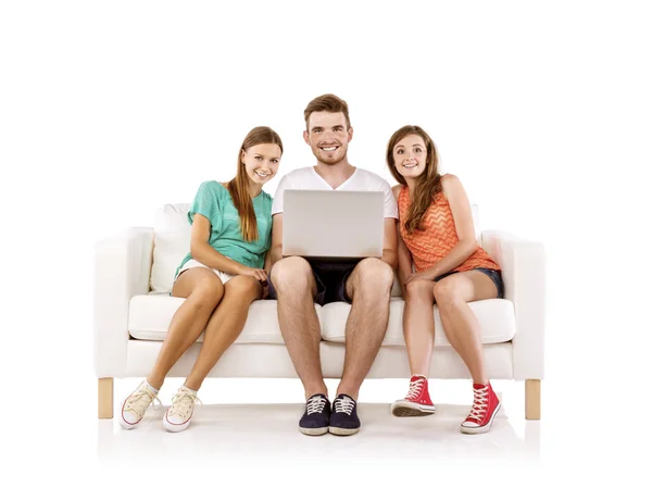 People using laptop — Stock Photo, Image