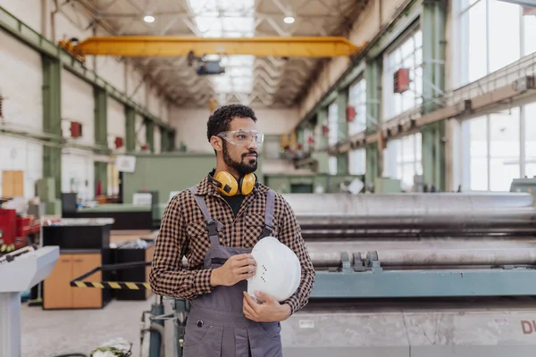 Heavy Industry Worker Safety Headphones Hard Hat Industrial Factory — Stock Photo, Image