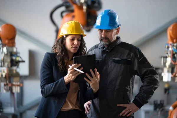 Female Engineering Manager Mechanic Worker Factory — Stock Fotó