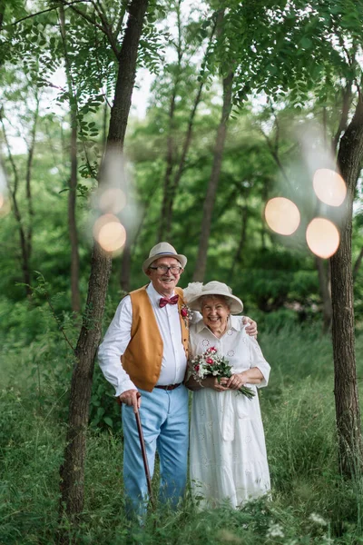 Senior Couple Having Marriage Nature Summer Day — Foto Stock