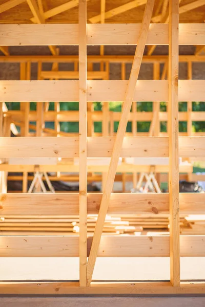 Construção Uma Eco Casa Ecológica Madeira Sustentável Renovável Baixa Energia — Fotografia de Stock