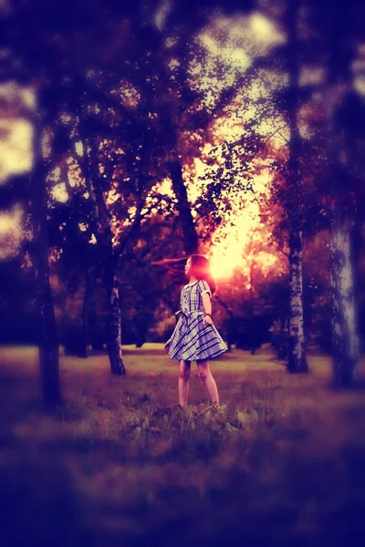 Menina na floresta — Fotografia de Stock