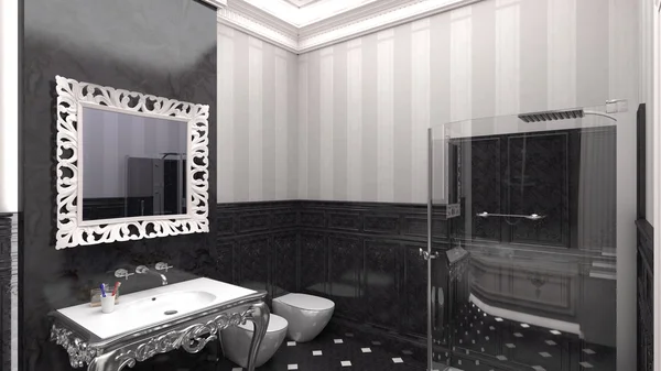 Het interieur in de badkamer — Stockfoto