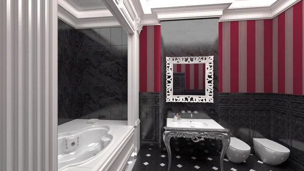 现代化浴室的内部 — 图库照片