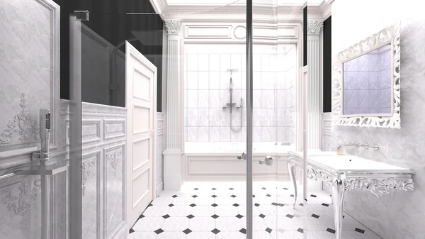 Сучасна ванна кімната Lucxurious — стокове фото