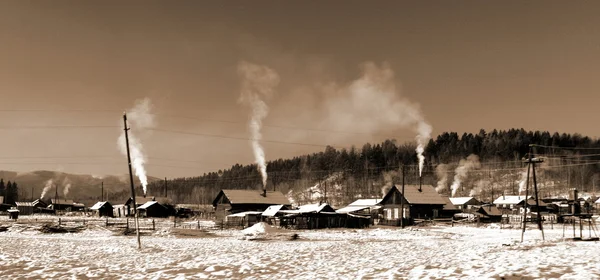 Dorf im Winter — Stockfoto