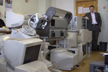 iş adamı STANR computrrs üzerinde