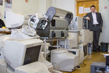 iş adamı STANR computrrs üzerinde
