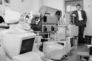iş adamı STANR computrrs üzerinde