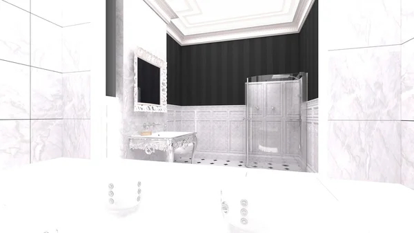 豪华现代的浴室 — 图库照片