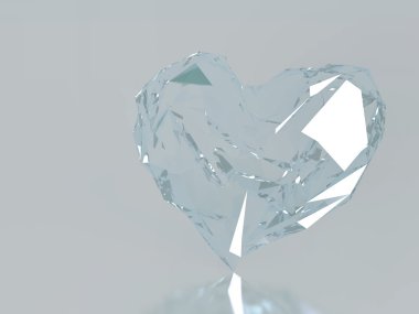 buzlu kalp gri bir arka plan üzerinde