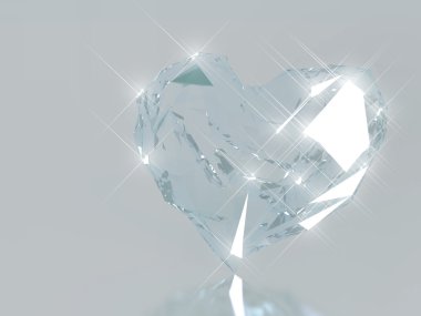 corazón de diamante brillante