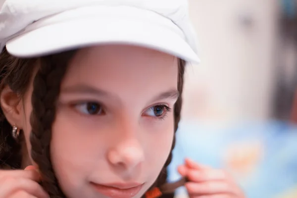 Girl with pigtails — Stock Photo, Image