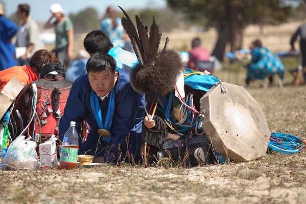 การชุมนุมของ shamans บน Olkhon — ภาพถ่ายสต็อก