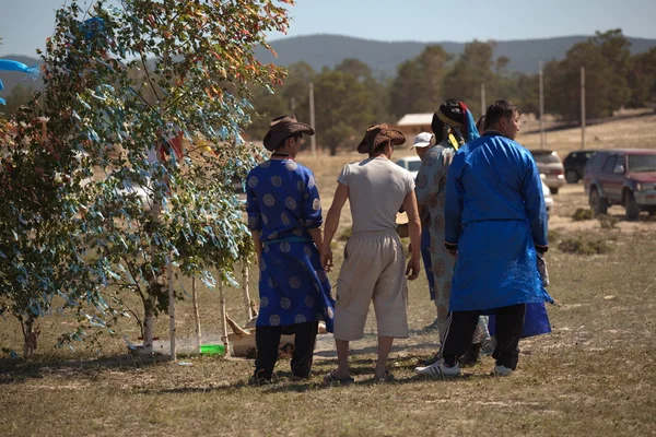 การชุมนุมของ shamans บน Olkhon — ภาพถ่ายสต็อก