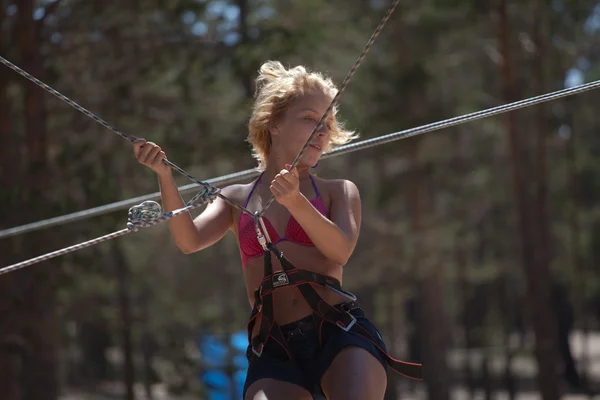 登山者のトレーニング キャンプ — ストック写真