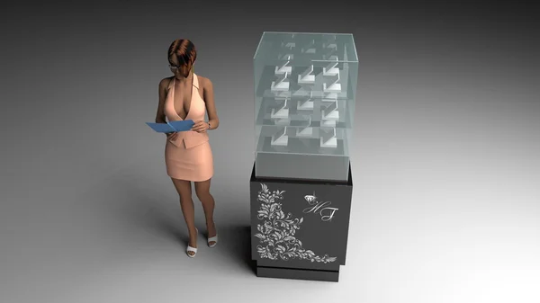 3D μοντέλο του γραφείου εξοπλισμός boutique κοσμημάτων — Φωτογραφία Αρχείου