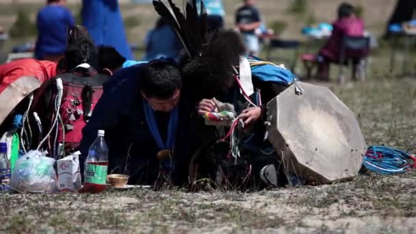 Международная встреча шаманов по Ольхону — стоковое видео