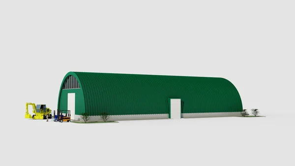 Grande hangar verde — Fotografia de Stock