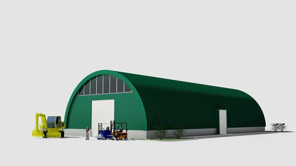 Büyük yeşil hangar — Stok fotoğraf