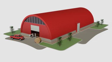 büyük kırmızı hangar