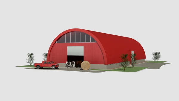 Hangar rojo grande — Foto de Stock