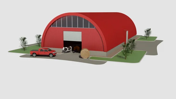 Grote rode hangar — Stockfoto