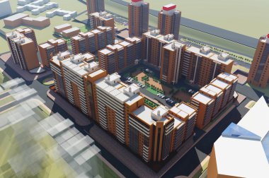İkamet Kompleksi Irkutsk (3d yorumlama)