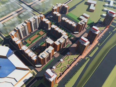İkamet Kompleksi Irkutsk (3d yorumlama)