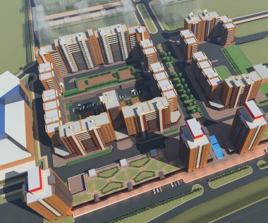 İkamet Kompleksi Irkutsk (3d yorumlama)