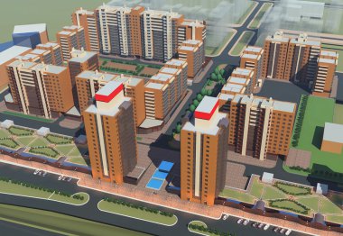 İkamet Kompleksi Irkutsk (3d yorumlama)