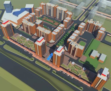 İkamet Kompleksi Irkutsk (3d yorumlama)