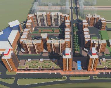 İkamet Kompleksi Irkutsk (3d yorumlama)