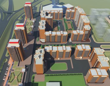 İkamet Kompleksi Irkutsk (3d yorumlama)