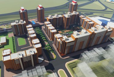 İkamet Kompleksi Irkutsk (3d yorumlama)