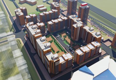 İkamet Kompleksi Irkutsk (3d yorumlama)