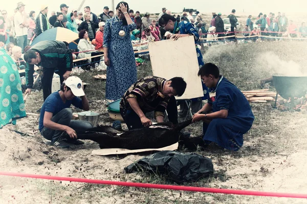 Şamanlar olkhon üzerinde kurban — Stok fotoğraf