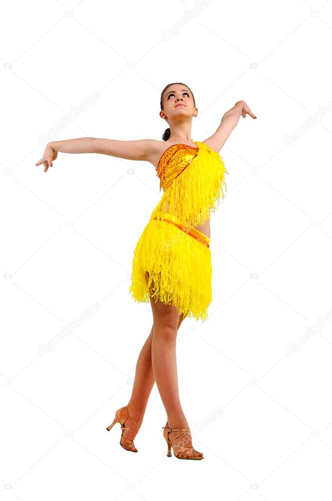 dancing girl on white background | 图库照片 08 igor nagornov