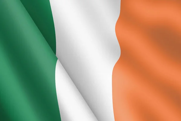 Republik Irland schwenkt Flagge 3d Illustration Windwellen — Stockfoto