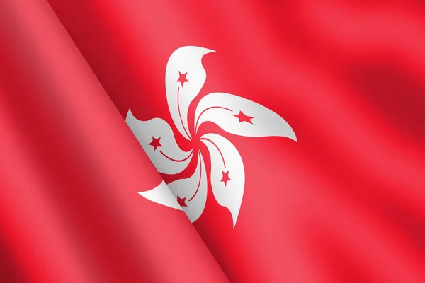 香港飘扬国旗3D示风声 — 图库照片