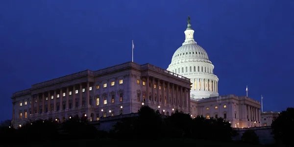 US Capitol Building à noite Washington DC — Fotografia de Stock