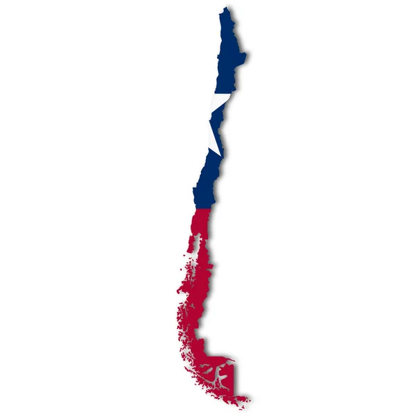 Карта Чили на белом фоне 3d иллюстрация с вырезанием пути — стоковое фото