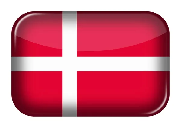 クリッピングパス3Dイラスト付きデンマークのウェブアイコンの長方形ボタン — ストック写真