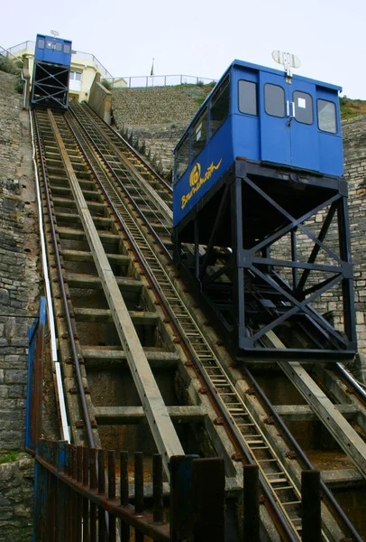 Burnemouth East Cliff Railway ririge funicular Railway — 스톡 사진