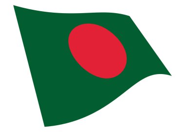 Bangladeş dalgalanan bayrak 3d illüstrasyon kırpma yolu ile beyaz izole