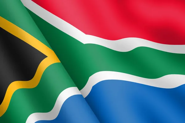 Eine Südafrikanische Flagge Schwenkend Illustration Windwellen — Stockfoto