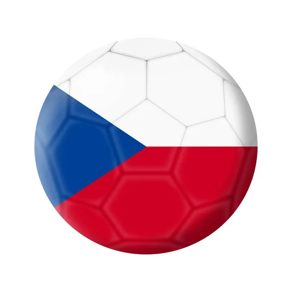 Český Fotbalový Míč Ilustrace Izolované Bílém Výstřižkovou Dráhou — Stock fotografie