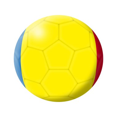 Romanya futbol topu 3d: Kırpma yolu ile beyaz üzerine resim