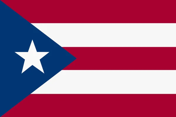 Фото прапора Пуерто-Рико ілюструє червону білу смугу блакитної зірки. — стокове фото
