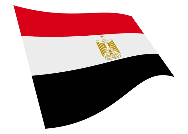 Egypte zwaaien vlag 3d illustratie geïsoleerd op wit met clipping pad — Stockfoto